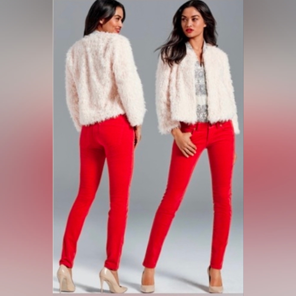 ❤️ CABI SCARLET RED CORDUROY SKINNY JEANS / PANTS, 14 (32)